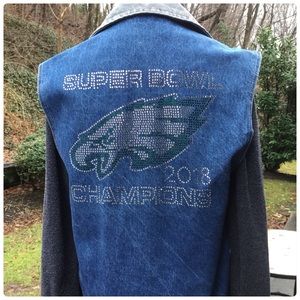 Super Bowl Champions Eagles VTG Denim Vest